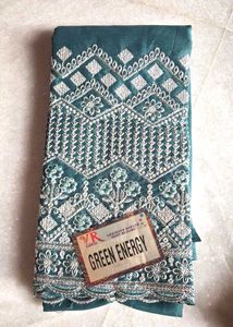 Elegant Teal Embellished Saree