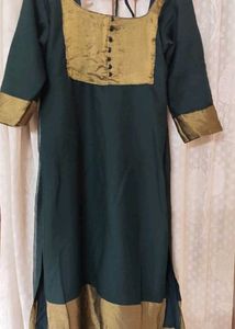 Elegant Dark Green &amp; Gold Tunic