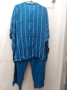 Women Blue Kaftan Co-ords Set