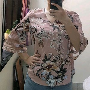 Floral Bell Sleeve Top