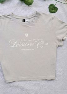 H&amp;M Grey Crop Tee