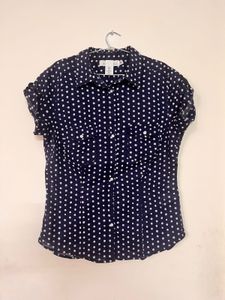 Polka Dot Navy Blouse