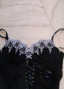 Black And White Lace Bustier