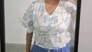 Floral Print Peplum Top