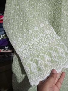 EMBROIDERY 🪡 PISTA 💚 GREEN KURTA