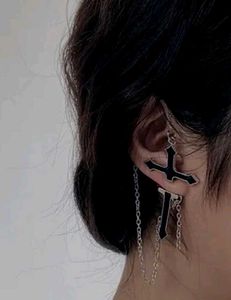 Cross Dangle Chain Earrings