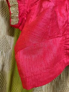 Beautiful Red Embroidery Saree With Blouse🥀