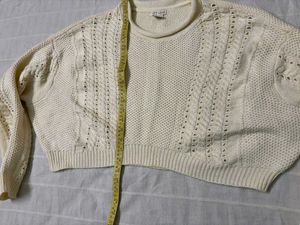 Cream Knit Cropped Sweater