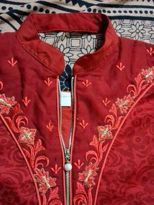 Red Embroidered Dress