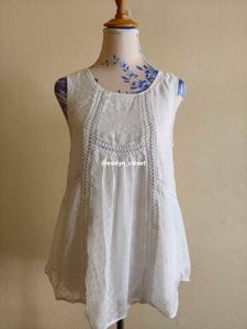 White Swiss Dot Tank