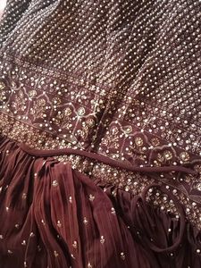 wine colour georgette gown