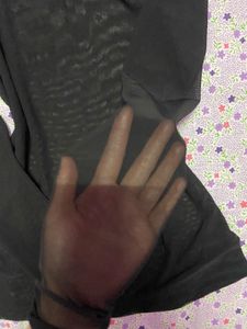 Black Sheer Long Sleeve Top