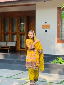 Yellow Printed Kurta Set