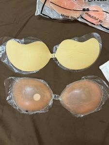 silicone Bra and Strapless New100% 32/34