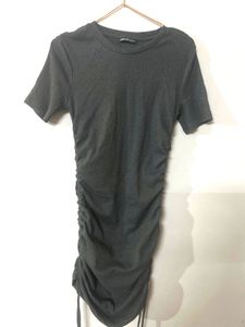 Grey Ruched Bodycon Dress