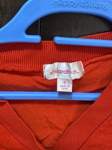 Orange Cropped Cardigan