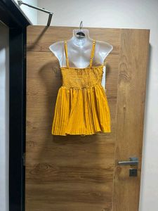 'H&amp;M' Mustard Ruched Cami Peplum Top.💛