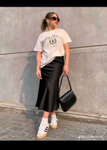 Black Satin Skirt
