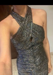Sparkly Criss-Cross Mini Dress