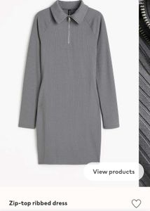 H&M Grey Ribbed Dress