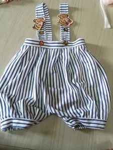 Striped Baby Bloomers with Straps