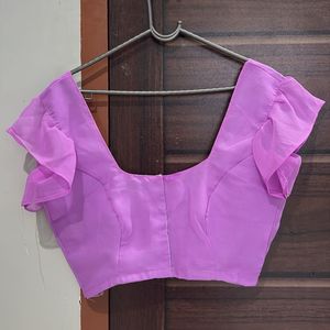Lavender Ruffle Sleeve Blouse