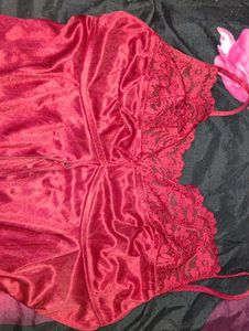 Burgundy Lace Nightgown