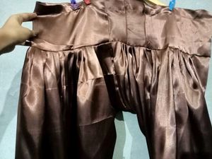 Brown Satin Salwar Suit