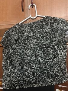 Layered Black Top with Print