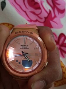 Casio Baby-g Analog-Digital Peach Dial Women&#39;s