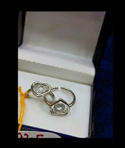 92.5 sterling silver Double Heart ring