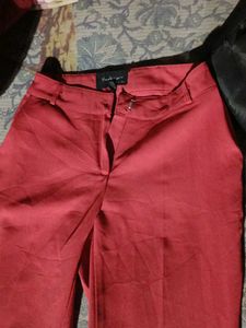 Red Straight Leg Pants