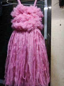 Pink Tulle Party Dress Ruffle gown