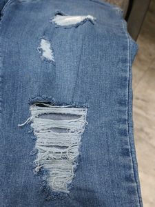 Ripped Hem Jeans