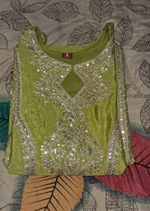 Olive Green Embellished Salwar Kameez