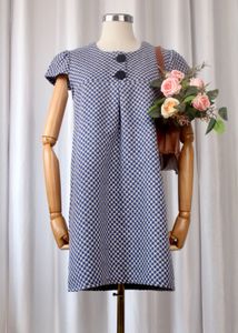 Cute Checked Knit Mini Dress