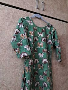 Green Printed Kurta (kalamkari handloom)