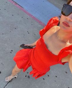ZARA BRIGHT RED RUFFLED DRESS