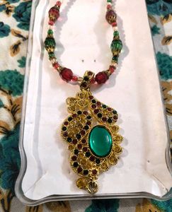 Green Stone Pendant Necklace