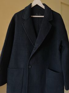 Classic Black Wool Blend handmade Overcoat