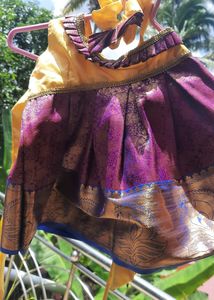 Baby Pattu Dress And Head Bow For Onam
