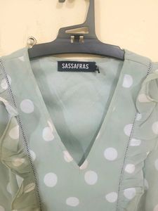 Sage Green Polka Dot Dress