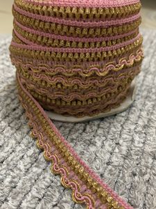 50% Clearance Sale Pink And Gold Lace Border