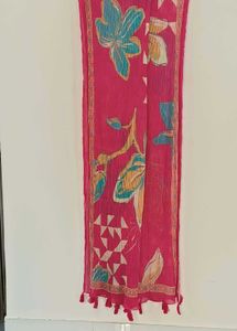 Floral Pink Print Dupatta
