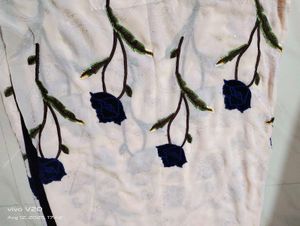 Elegant Floral Embroidered Saree