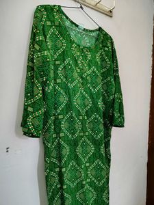 Green Bandhani Print Kurti