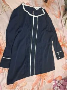 Polka Dot Roll-Up Sleeve Top