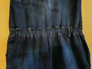 Denim Mini Dress with Zipper