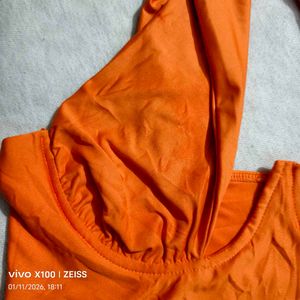 2111. Orange Halter Top