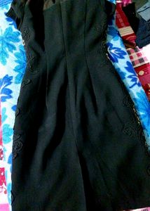Cream with Black net bodycon